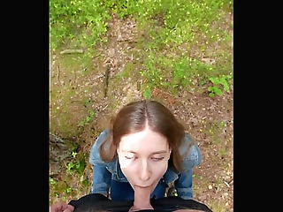 I went for a walk after fucking at home and decided to suck him off again and swallow cum outdoors