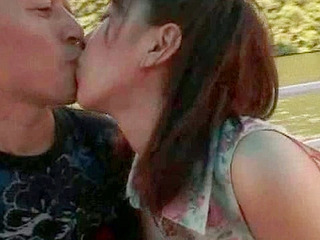 Japanese pornstar flashing her nipple surrounded by Nippon's nature