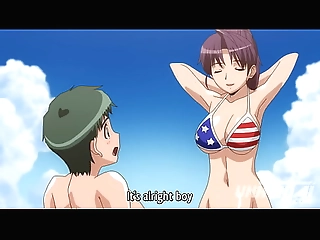 Stepmom Fucking All the Family on the Beach! Uncensored Hentai [Subtitled]