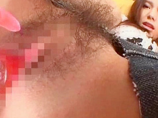 Nippon slut loves sucking dick and balls while having hairy pussy